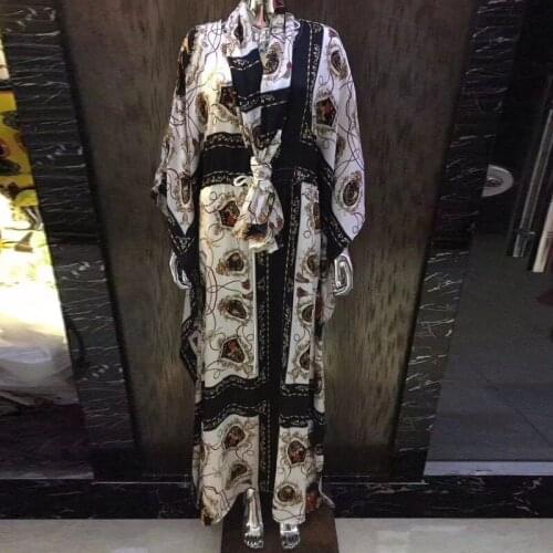 Plus Size Loose Women 2021 Runway Fashion Print Casual Maxi Party Holiday Muslim Long Dress Vestidos