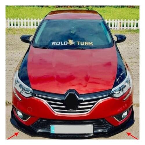 Renault Megane 4 Front Bumper Attachment 2016 2017 2018 2019 2020 2021 Gloss Black 3 Pcs