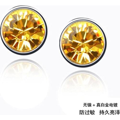 12 Colors Austrian Crystal Fashion Jewelry Stud Earrings for women gold Color Vintage Earrings New Sale Hot 74443Gold