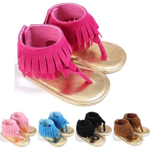 Pretty Summer Baby Girls Kids Sandals Tassel Princess Slippers Crib Shoes Soft Sole Prewalkers Fashion Infant Slippers Hot Sale