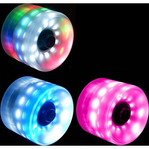Skateboard luminous wheel 6 lamp Pu transparent high elastic 82a soft wheel brushing Street four wheel long plate flashing wheel