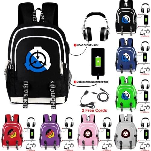 SCP USB Backpack Bag Luminous Student Bookbag Rucksack Student Schoolbag Bag Travel