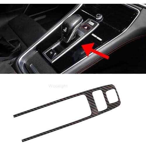 Wooeight 1x Real Carbon Fiber Park Brake Buttons Frame Molding Cover Trim Gear Shift Head Trim Fit for Porsche Cayenne Panamera