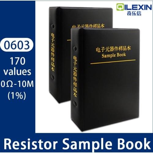 0603 SMD Chip Resistor Assortment Kit 1% FR-07 SMT 170 Values 0R-10M Sample Book
