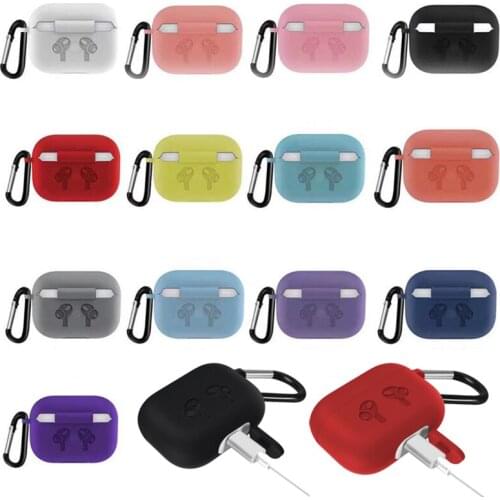100pc Wholesale Bluetooth Earphone Case for Airpods Pro Protective Cover Charging Box for Airpods Cases Protector with Carabiner