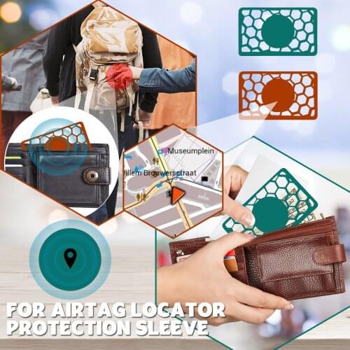 2PC Airtag Case Wallet Tracker Card For Apple Airtag Locator Protective Sleeve Anti-Lost Cover For Airtag Tracking Location Case