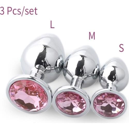 3Pcs/set Butt Plug Gay Stimulator Masturbator Prostate Massager Metal Anal Plug Buttplug Sex Toys For Women Men Couples SM Games