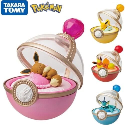 4pcs Pokemon Pikachu Eevee Family Sleeping Egg Blind Box Anime Character Doll Model Decoration Childrens Birthday Gift