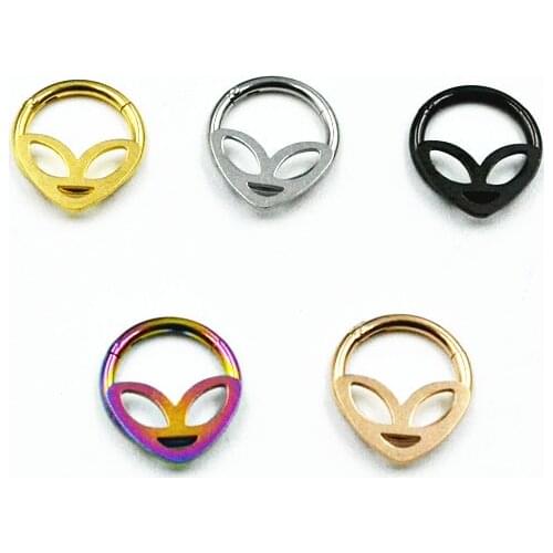 50pcs/lot Free Shipping Seamless Hinged Segment Ring Clicker Face Cartilage Nose Hoop Ear Cartilage Septum Ring 16G x8/10mm