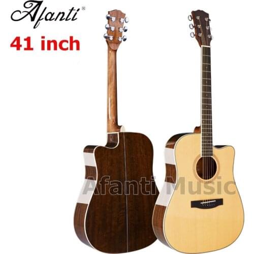 Afanti Music high quality 41 inch Solid Spruce top / Walnut Back & Sides Acoustic guitar (WY-071-41)