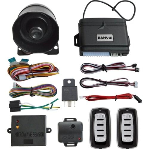 BANVIE 1 Way Auto Car Security Alarm System with Keyless Entry Central Door Locking & Remote Trunk Release