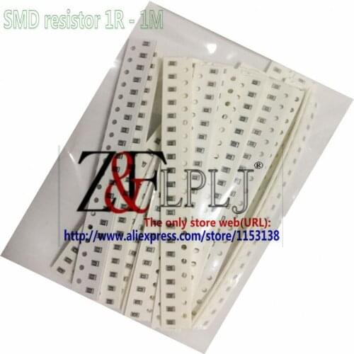 Chip resistor package SMD resistor 1R - 1M (Tolerance+-1%) (3 SIZES: 0603 & 0805 & 1206 ) 33kinds * 20pcs/each= 660PCS/lot