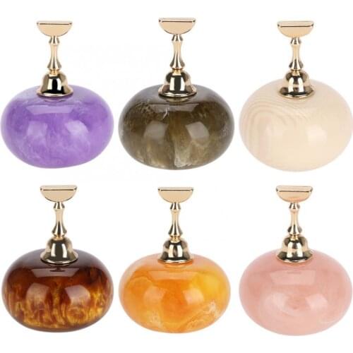 Manicure Display Practice Stand Shelf Nail Art Tip Holders Magnetic Golden Base Showing Shelf