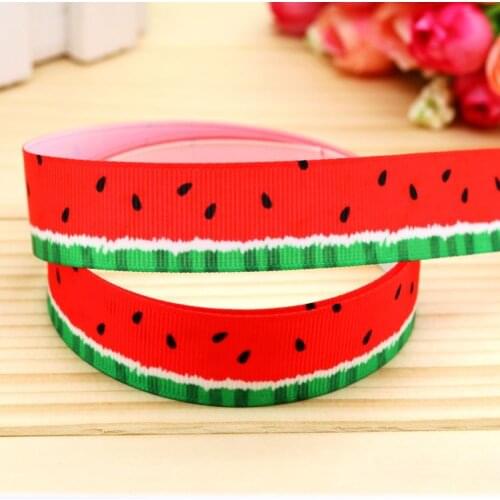 DHK 7/8'' 5yards watermelon printed grosgrain ribbon headwear hair bow diy party decoration OEM Wholesale 22mm C896
