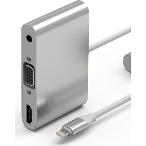 For Lightning to HDMI-Compatible VGA Audio Adapter Cable for Apple iPad iPhone 8 Plus 12 Pro Max HDMI HD TV VGA 3.5mm Converter