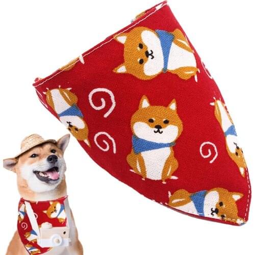 Doggy Printed Handsome Adjustable Puppy Triangular Bandana Pet Dog Cat Tie Collar Pet Dog Scarf Collars Pet Accessories