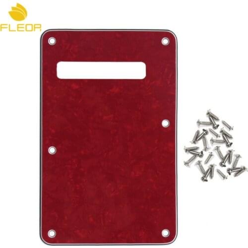 FLEOR Red Pearl Guitar Back Plate Backplate with Screws for Strat Guitar