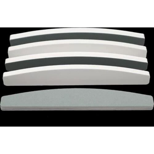 10Pcs Good Quality Green White Sandpaper Durable Straight Half Moon Type Nail File Manicure Shining Buffing Tools