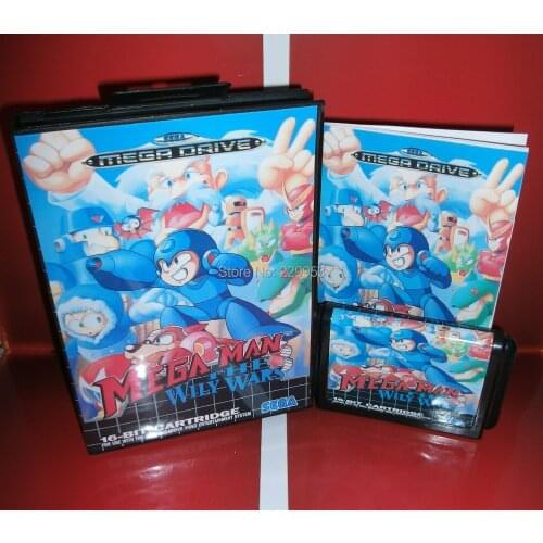 Sega games card - Mega Man the wily wars with box and manual for Sega MegaDrive Video Game console system 16 bit MD card