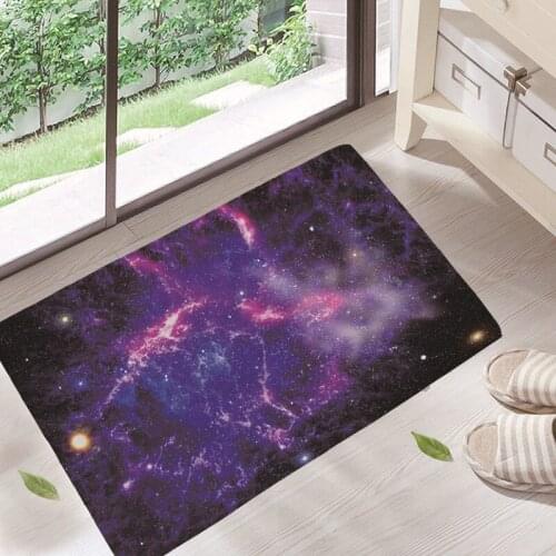 Galaxy Blue Starry Space Mysterious Nebula Stars Floor Mats Living Rooms Anti-slip Carpet for Bedroom Kitchen Rug Welcome Mats