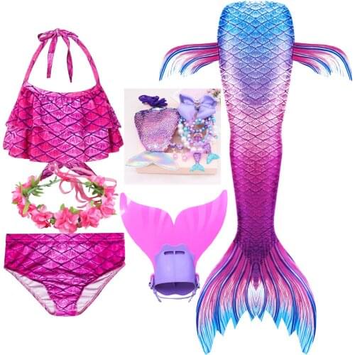 Popular Baby Girls Party Fancy Dress Costumes Two-Piece Swimwear Ariel Princess Little Mermaid Swimsuit