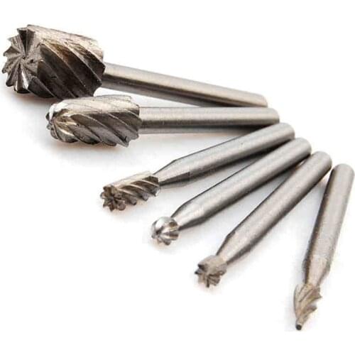 6pcs mini driil woodworking hand tools router bits wood working drill bits for carving rotary tool kit crafts dremel accessories