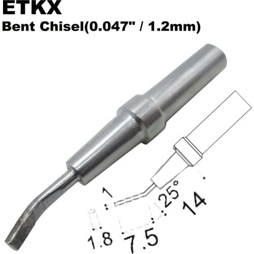 ETKX Soldering Tip Bent Chisel 1.2mm Fit WELLER WES51 WES50 WESD51 WE1010NA WE1010EU PES51 PES50 LR21 LR20 Pencil Iron Bit