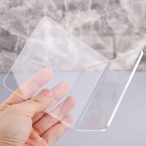 2Pcs Clear Acrylic Bookends L-shaped Desk Organizer Desktop Book Holder School Stationery Office Accessories M17F