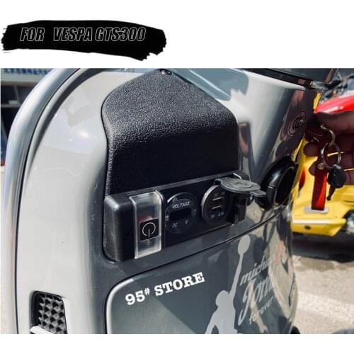 For Piaggio VESPA GTS300 Plug Aluminum Dual USB Port Charge Mobile Phone Motorcycle Cigarette Lighter Adapter