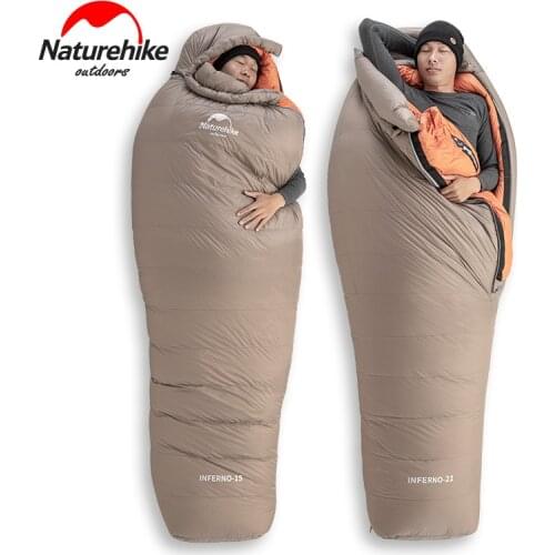 Nature Hike Professional Winter Outdoor Camping Sleeping Bag -21 Degree Warm 750FP Thicken Goose Down Mummy Sleeping Bag
