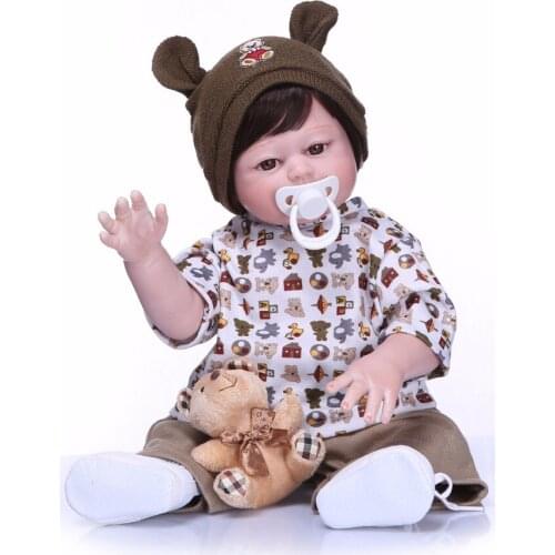Lifelike Newborn Dolls 50cm Full Silicone Vinyl Baby Boy Doll Soft Lovely Boy Present Reborn Dolls Babies Christmas Gifts