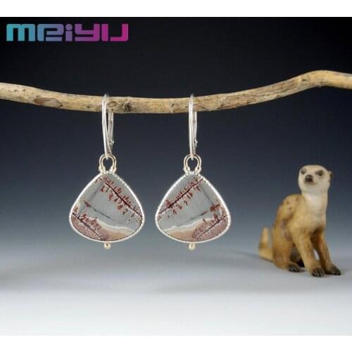 Ear Hook Earrings for Women Retro Simple Geometric Synthetic Dendritic Rhyolite Women Earrings Fashion Elegant Sweet Jewelry