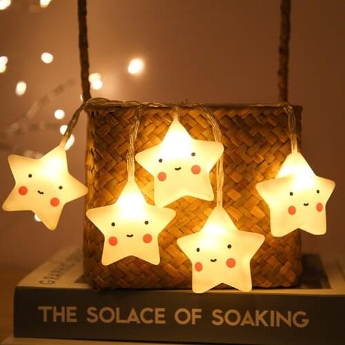 Warm White Stars cloud String Light Holiday lamp Vinyl Indoor Christmas Tree Wedding party Home Decoration Battery