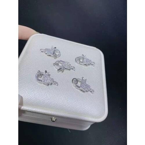 High-grade four color zircon micro inlay beautiful Lobster clasp fashion necklace bracelet DIY chain link clasp