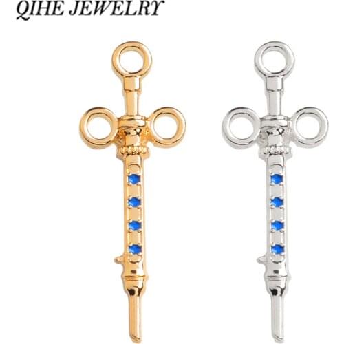 QIHE JEWELRY Syringe Pin Badges Brooches Lapel pin Medical Jewelry Doctor Nurse Medical School Graduation gift Nurse jewelry