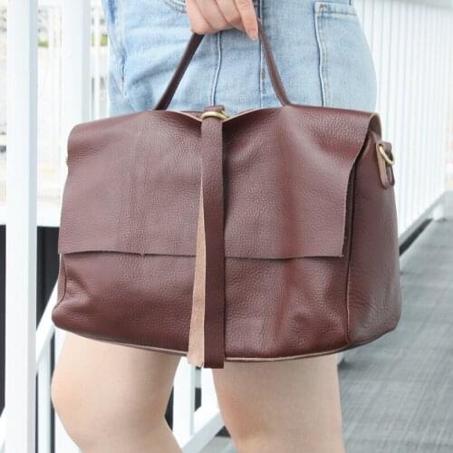 Vintage Messenger Bag Women Large Capacity Natural Leather Handbags Handsome tassel design Satchel Genuine Leather Shoulder bags