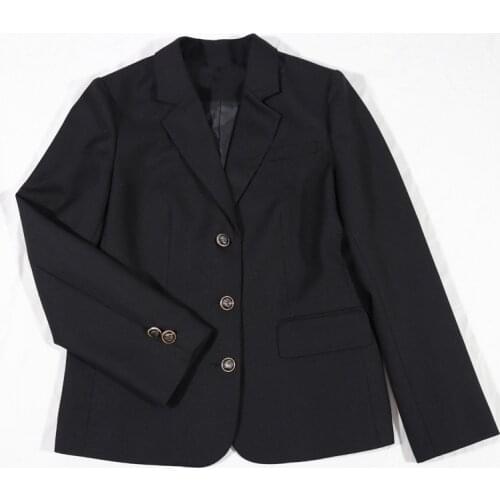 High Quality Womens Small Suit Jacket Womens Autumn and Winter Fashion Slim Single-breasted Black Ladies Jacket