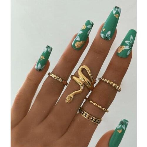 Fashion Snake Rings For Women Stainless Steel Gold Color Punk Snake-shaped Rock Ring Vintage Animal Nightclub Jewelry Wholesale