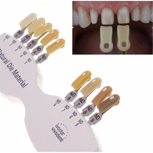 1Set Dental IPS Natural Die Material Shade Guide Ivoclar Vivadent ND1-9 Abutment Veneer Teerth Whitening