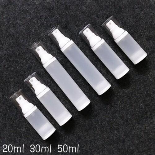100pcs 20ml 30ml 50ml Airless Pump Vacuum Bottle Toiletries Container Refillable Plastic Dispenser Travel Cosmetic Bottles