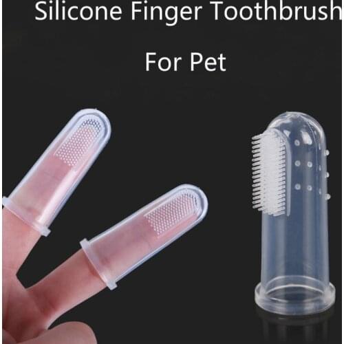2pcs/set environmental protection silicone finger set pet tooth mouth cleaning tool pet dog finger toothbrush soft not hurt