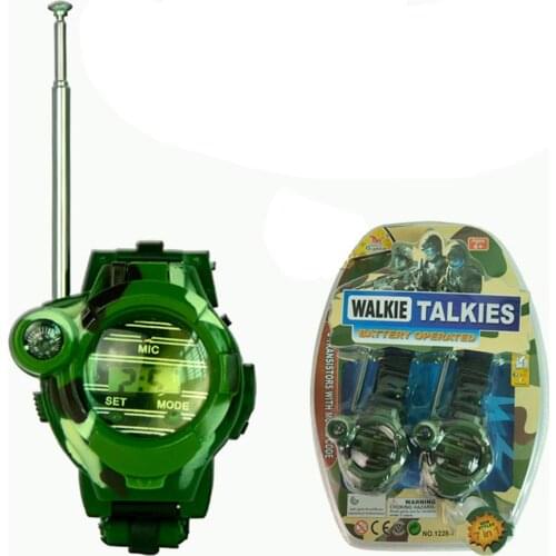 2pcs Walkie Talkies Watches Toys for Kids 7 in 1 Camouflage 2 Way Radios Mini Walky Talky Interphone Clock Children Toy