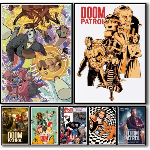 37 Designs Tv Show Doom Patrol Whitepaper Poster Artwork Homedecal Fancy Wall Sticker for Coffee House Bar