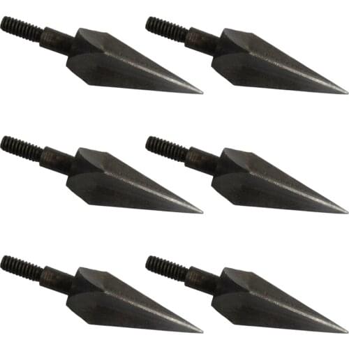 6PCS Black Iron Matel Broadheads 125 Grain for Recurved and Compound Bow Hunting