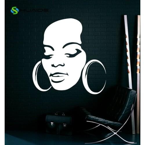 Africa African Girl Wall Decal Beauty Salon Shop Vinyl Stickers Murals Bedroom Decoration Home Decals Decor Vinilos Paredes A109