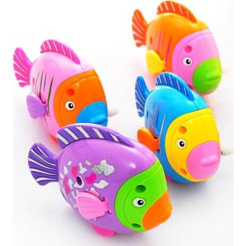 Colorful Fish Activated Battery Powered Fish Toy On The Chain Clockwork Toy For Children Kids Gifts Baby Toy