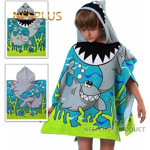 Baby Bath Towel Poncho Blanket Microfiber Kids Children Hooded Towel Bath Robe Bathrobe Boy Girl Quick Dry Travel Beach Towel
