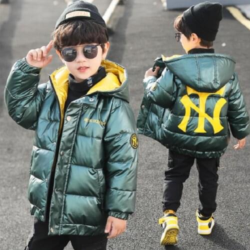 Boys Thickening Padded Hooded Coat Children Outerwear Warm Clothes Baby Boys Winter Jackets For 4-13 Years old