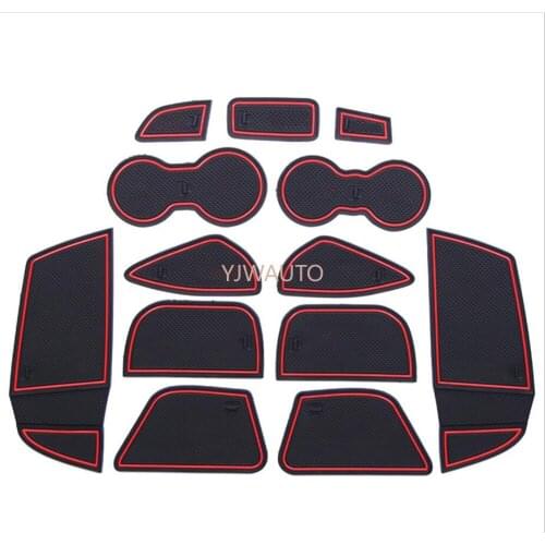 Door Slot Mat for Ford Focus 2012 Gate Groove Cushion Car Door Rubber Cup Holder Mats Anti-slip Carpets Position