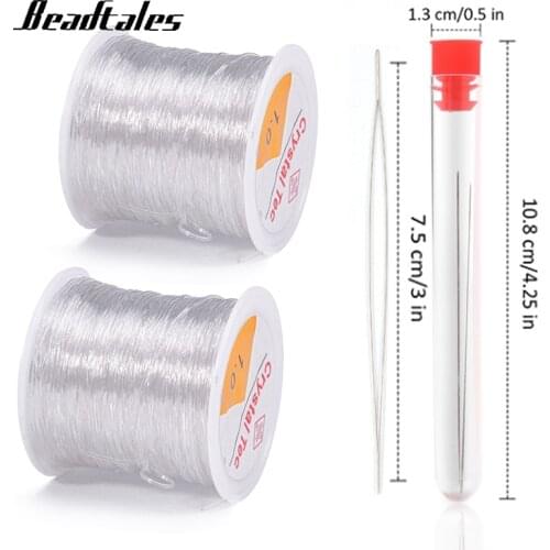 Beadtales Stretch Elastic Crystal Line Beading Rope Plastic Line Jewellery thread String Threading Needle Jewelry Making
